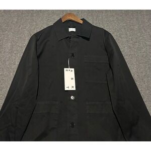 Asket the overshirt black chore coat mens small new organic cotton